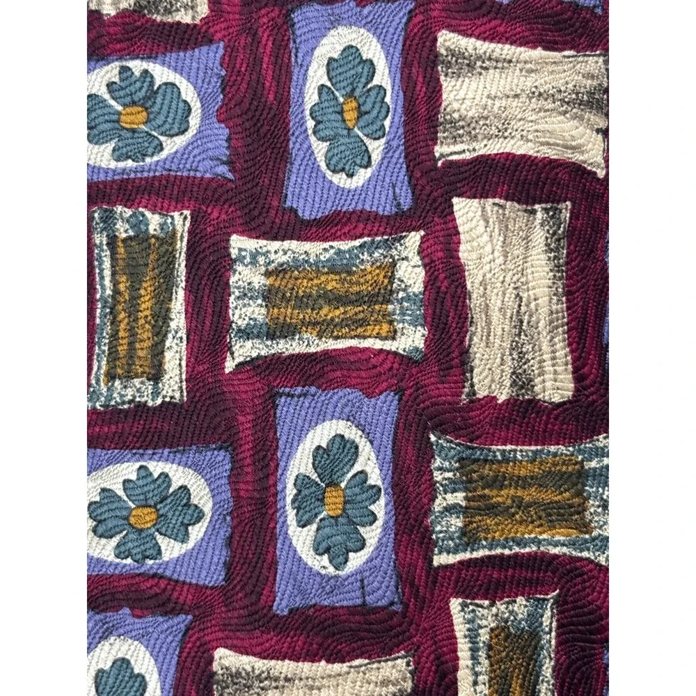 Robert Talbott Studio for H. Stockton Men's Silk Tie Burgundy Geometric Necktie